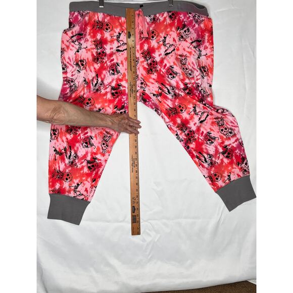 Torrid Sleep NEW ssize 4 pants pink/gray pull-on pineapple skulls lounge wear - Picture 4 of 8